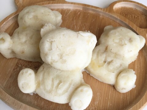 レンジで!卵不要!もちもち完熟バナナの米粉蒸しパン